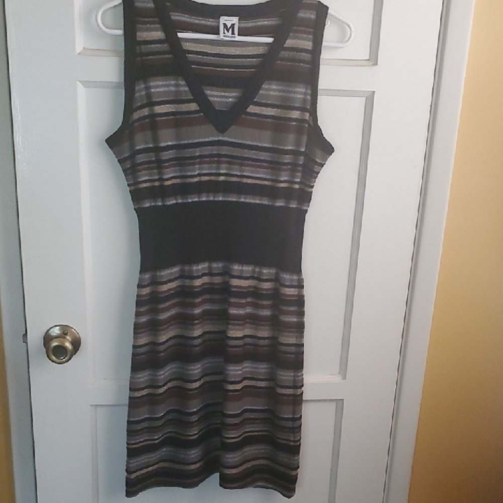Missoni Striped Black and Gray Midi Dress